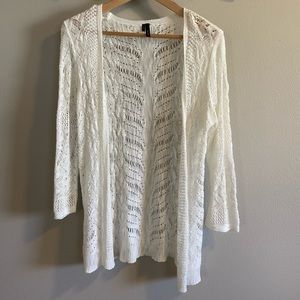 Women’s Maurices White Knit Cardigan - Size L